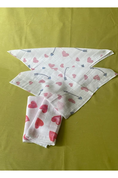 Oeko-Tex Sertifikalı %100 Pamuk Müslin Bebek Ağız Mendili – 4'li Set (40x35 cm) - 4