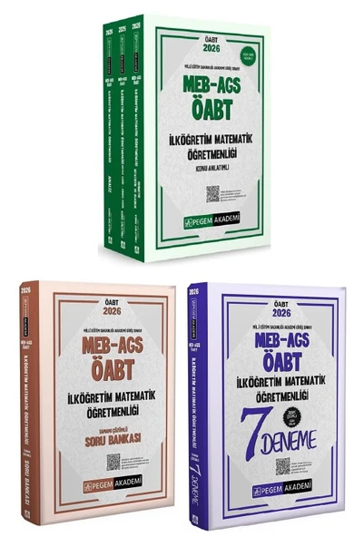 Pegem 2026 ÖABT MEB-AGS İlköğretim Matematik Öğretmenliği Konu Anlatımlı + Soru Bankası + 7 Deneme 3 lü Set Pegem Akademi Yayınları ürün görseli