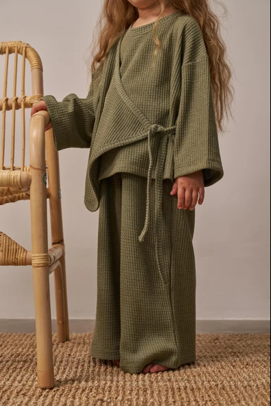 Haki Waffle Bağlamalı Takım - Resim 9