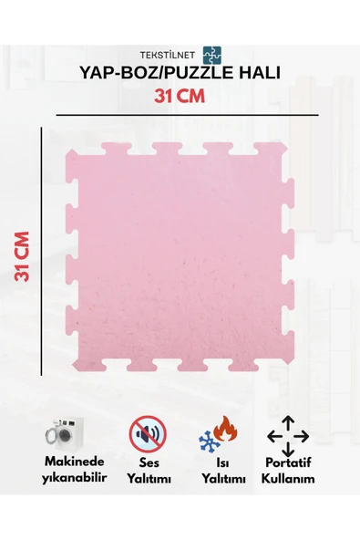 Tekstilnet Peluş Kreş Halısı Anaokulu Puzzle Halı Japon Halı - 4