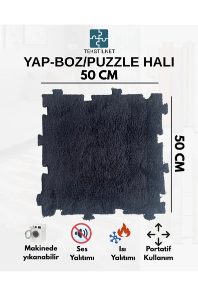 Tekstilnet Peluş Kreş Halısı Anaokulu Puzzle Halı Japon Halı 50x50 - 10
