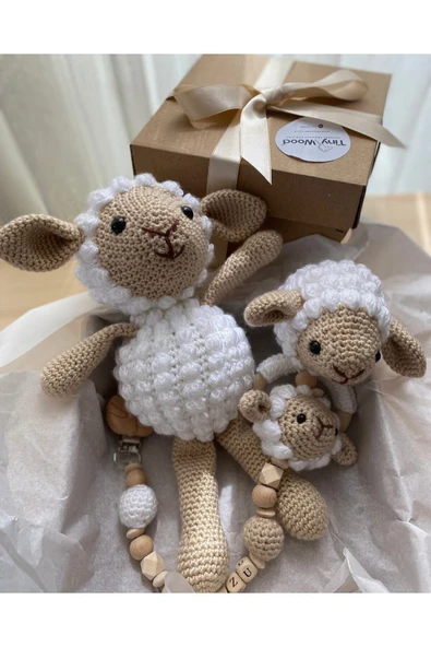 Hoşgeldin Bebek, Unisex, Organik Uyku Arkadaşı Emzik Zinciri Diş Kaşıyıcı Yenidoğan Hediye Seti