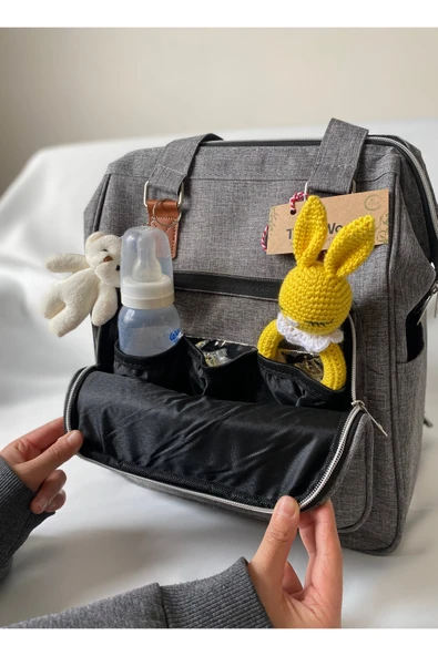 Baby Wind Anne Bebek Bakım Çantası | Termoslu, Çok Gözlü, Sıvı Geçirmez Sırt ve El Çantası - 5