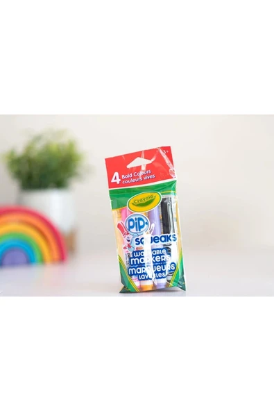 4 Pip Squeaks Washable Markers- Bold Colours-Amerikan-Nontoxic- 4 Yıkanabilir Marker- 3 yaş üzeri - Resim 3
