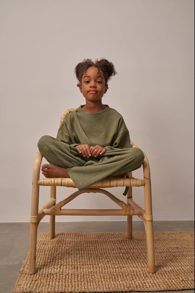 Haki Waffle Bağlamalı Takım - Resim 6