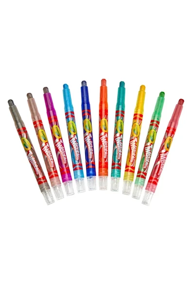 10 Twistable Crayons- Amerikan-Nontoxic- 10 Renk Çevrilebilen Pastel Mum Boya Kalemi - Resim 5