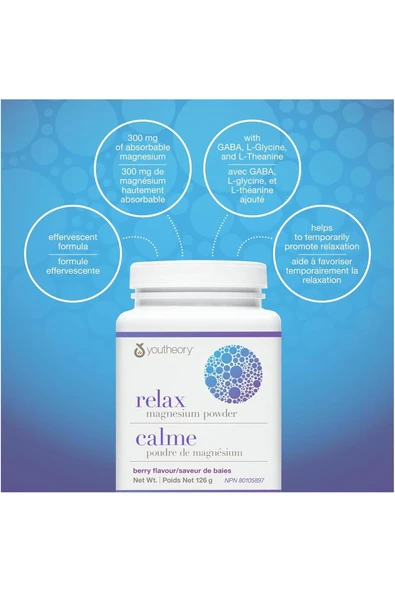 Relax Magnesium Powder -Orijinal USA- Magnezyum Tozu- Berry Flavour- 126 gr- 21 porsiyon - Resim 5