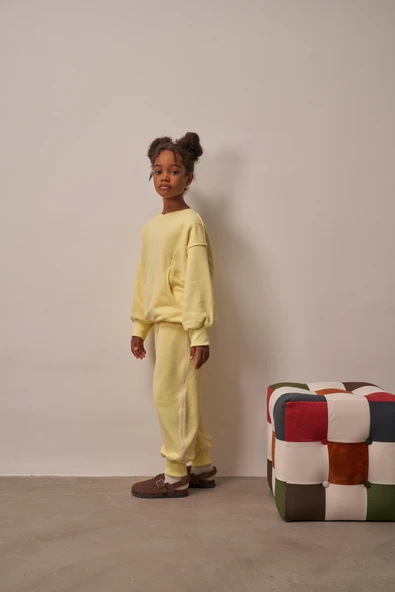 Sarı Hidden Pocket Unisex Eşofman Takım - Resim 4