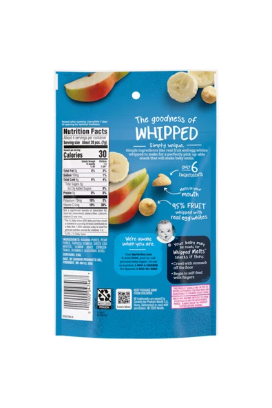 Whipped Melts, Banana Pear, Muz Armut, 8+ Months, 8 ay sonrası, 1 oz (28 g) - Resim 3