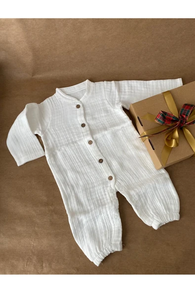 Yenidoğan Erkek Bebek Organik Müslin Tulum | Hastane Çıkışı & Hediyelik - 2