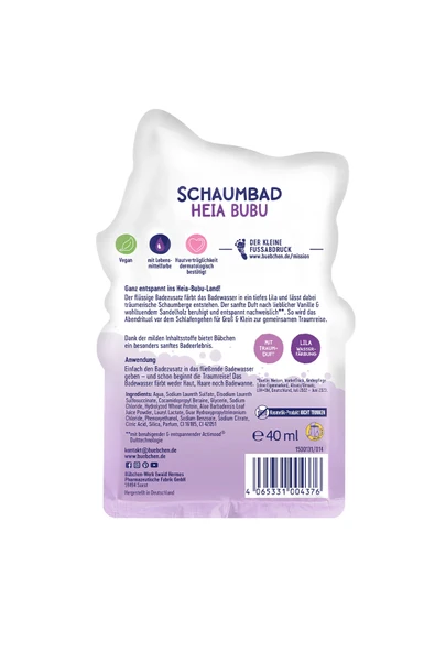 Alman kalitesi-Çocuklar için Mor Renkli Banyo Köpüğü 40 ml- Heia Bubu - Resim 2