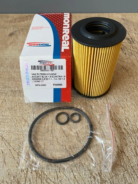 Monreal MFN-0060 Yağ Filtresi ACCENT BLUE Elantra 1.6 Genesis 3.8 İ20 1.1-1.4 I30 1.4-1.6 İ40 1.5 263203C30A