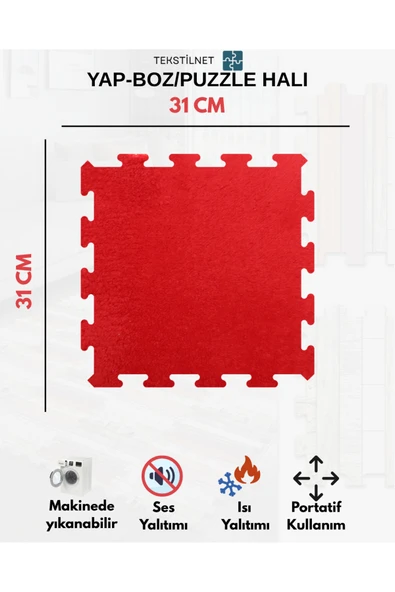 Tekstilnet Peluş Kreş Halısı Anaokulu Puzzle Halı Japon Halı - 11