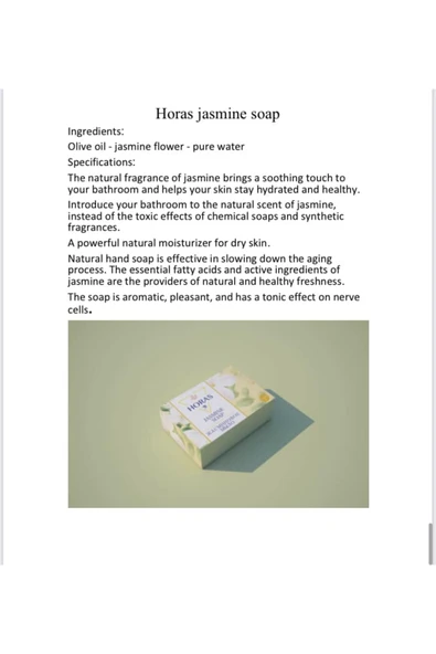 Jasmine - Yaseminli Zeytinyağlı Katı Sabun- 100 gr - Resim 5