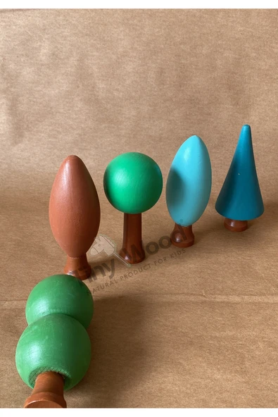 Ahşap Waldorf Orman Seti - 5'li Ağaç Seti - 3