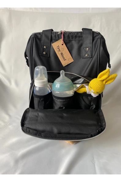 Gri Anne Bebek Bakım Çantası | Sıvı Geçirmez, Termoslu, Çok Gözlü Sırt Çantası - 9