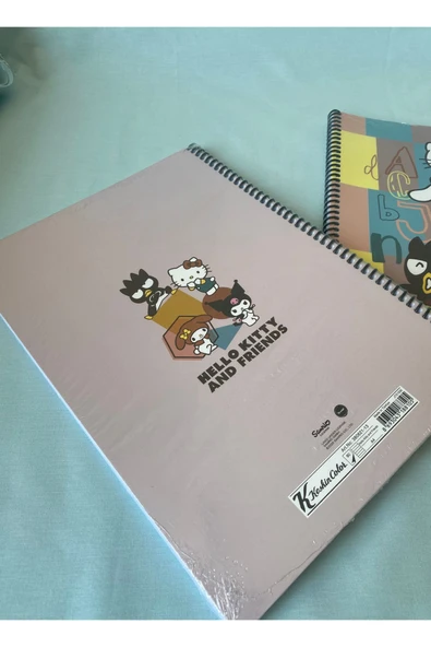 Hello Kitty and Friends Lisanslı A4 Çizgili 80 Yaprak Spiralli Karton Kapak Okul Defteri - 12