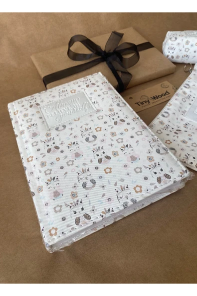 Kadın Hediye Seti – Defter, Anahtarlık ve Çanta Organizer | Desenli Deri Kapaklı Defter - 8