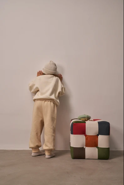 Bej Dikiş Detaylı Eşofman Takım - Resim 5