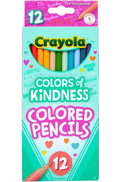 12 Colors of Kindness Pencils- Amerikan-Nontoxic- 12 Renk Kuru Boya Seti ürün görseli