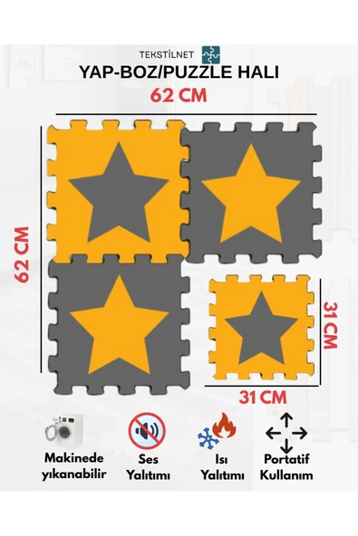 Tekstilnet Çocuk Odası Halı Çeşitleri Desenli Japon Halı - 11