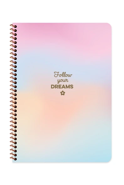 16,5x22,5 cm 80 Yaprak Çizgili Karton Kapak Spiralli Defter - Peritozu Serisi