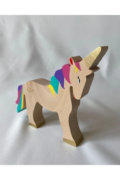 Ahşap Oyuncak Unicorn At Waldorf Unicorn Oyuncak - 2