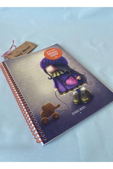 Tilda 16,5x22,5 cm 80 Yaprak Çizgili Karton Kapak Spiralli Defter + 50’den Fazla Sticker - 10
