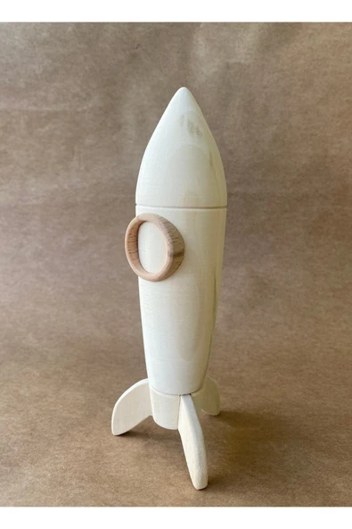 Ahşap Uzay Roketi Oyuncak Ahşap Uzay Roketi – Montessori Keşif Oyuncağı - 2
