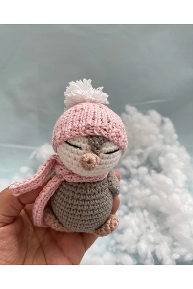 Amigurumi Mini Sevimli Penguen Kardeşler Organik El Örgüsü Oyuncak - 4