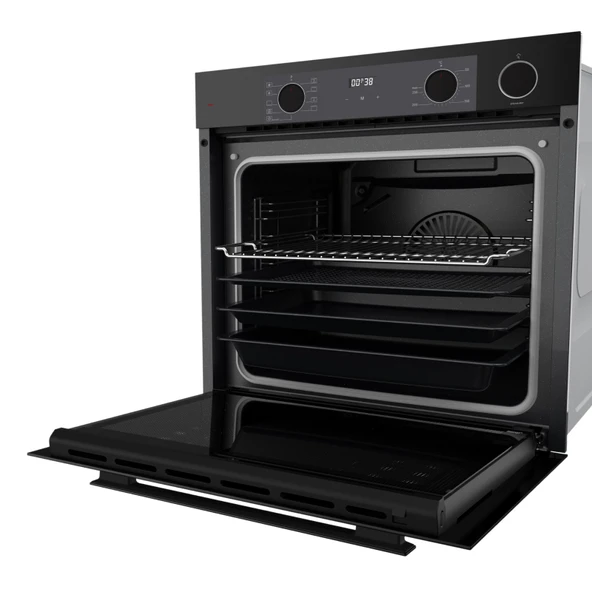 QEP64CS New Steamart&Fryart Serisi Buharlı Siyah Ankastre Fırın (0+9 Fonksiyon) - Resim 2
