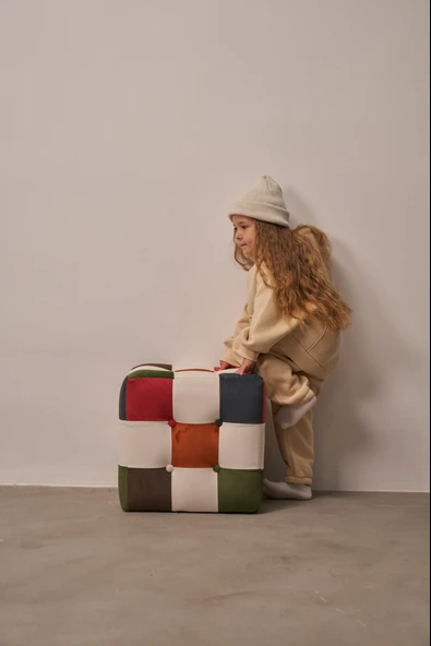 Bej Çocuk Kanguru Cepli Oversize Eşofman Takımı - Resim 6