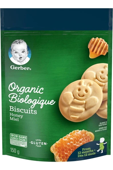 Organic Biologigue Biscuits Honey Miel Gluten Free Bebek Bisküvisi 150 gr ürün görseli