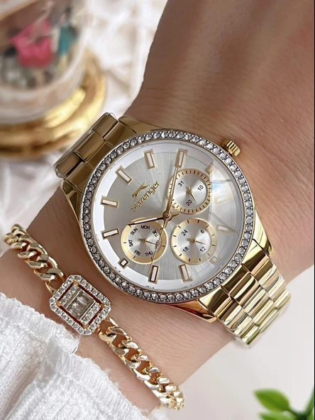 Slazenger Yeni Sezon Elite Model 50 Mt Suya Dayanıklı Bileklik Hediyeli Kadın Kol Saati VS.BLKT.0625 ürün görseli