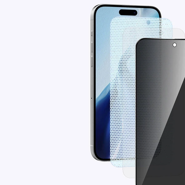 Apple iPhone 15 Recci RSP-A05SP 3D Privacy Shield Temperli Cam Ekran Koruyucu - Resim 8