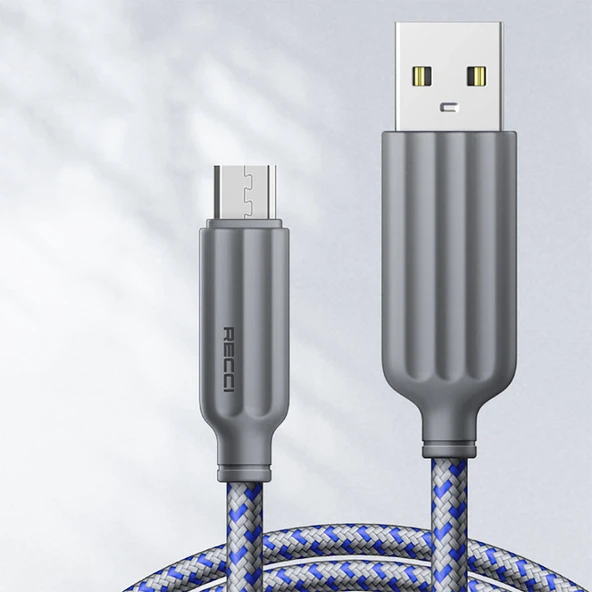 Recci RTC-N23M 2.4A Hızlı Şarj Özellikli Micro to USB-A Kablo 1M - Resim 3