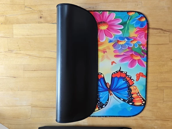 SGE TEKNOLOJİ 55X45 CM KELEBEK ÇİÇEK KAYDIRMAZ TABAN SPEED YÜZEY OYUNCU MOUSE PAD GAMİNG PAD - 5