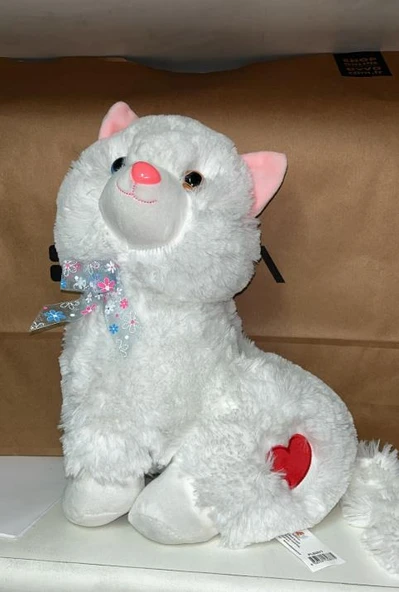Peluş Sesli Beyaz Miyavlayan Van Kedisi 33 cm Kedi - Resim 5