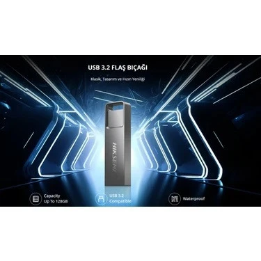 HIKSEMI Blade, HS-USB-E301, 128GB, USB 3.2, Su ve Toz Geçirmez, Flash Disk - 2