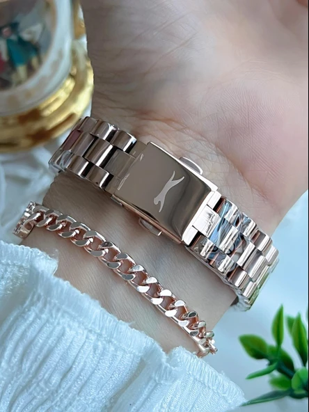 Slazenger Yeni Sezon Elite Model 50 Mt Suya Dayanıklı Bileklik Hediyeli Kadın Kol Saati VS.BLKT.0628 - Resim 3