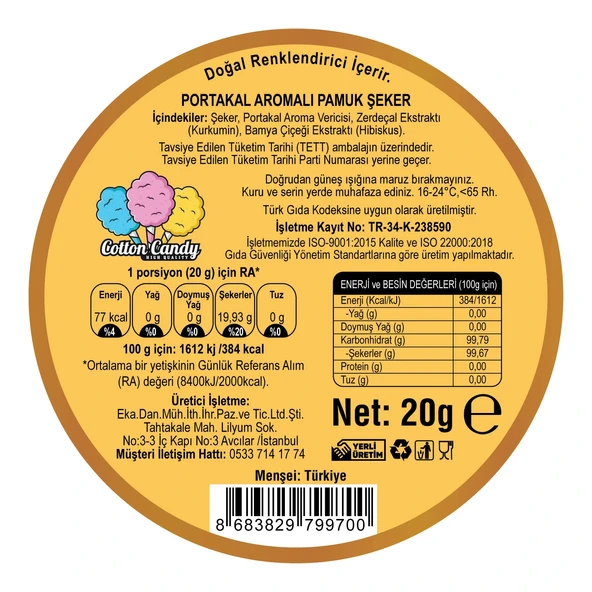 PORTAKAL AROMALI 3'LÜ GURME PAMUK ŞEKERLER - 4