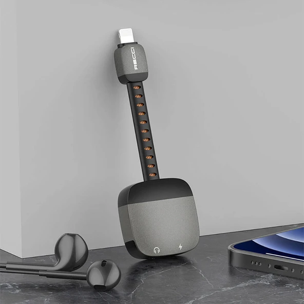Recci RDS-A12 Lightning 2in1 Şarj ve Ses Adaptörü - Resim 5