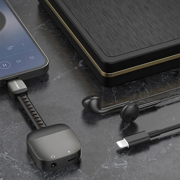 Recci RDS-A12 Lightning 2in1 Şarj ve Ses Adaptörü - Resim 6