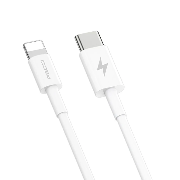 Recci RC65E Hızlı Şarj Başlığı Type-C to Lightning PD 20W Kablolu Şarj Seti - 2