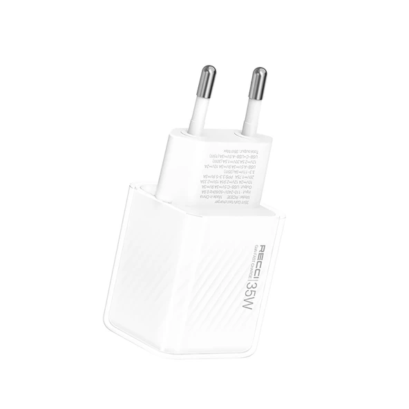 Recci RC83E Type-C PD & USB-A GaN Teknolojili QC3.0 Hızlı Şarj Başlığı 35W - 2