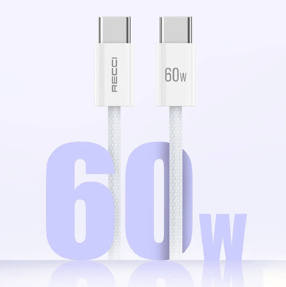 Recci RS15CC Nature Serisi 60W Hızlı Şarj Özellikli Type-C To Type-C PD Kablo 2M - 6