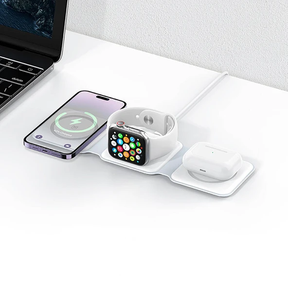 Recci RCW-36 3in1 Katlanabilir Magnetik Kablosuz Şarj Standı - 4