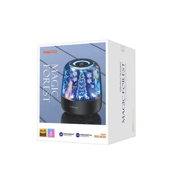 Recci RSK-W20 Magic Forest Serisi TF/AUX/USB Hi-Fi RGB Işıklı Wireless Bluetooth 5.0 Speaker Hoparlör 1200mAh - 4