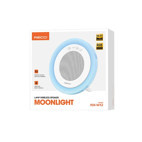 Recci RSK-W42 Moonlight Serisi RGB Işıklı Kablosuz Bluetooth v5.3 Hoparlör - 6