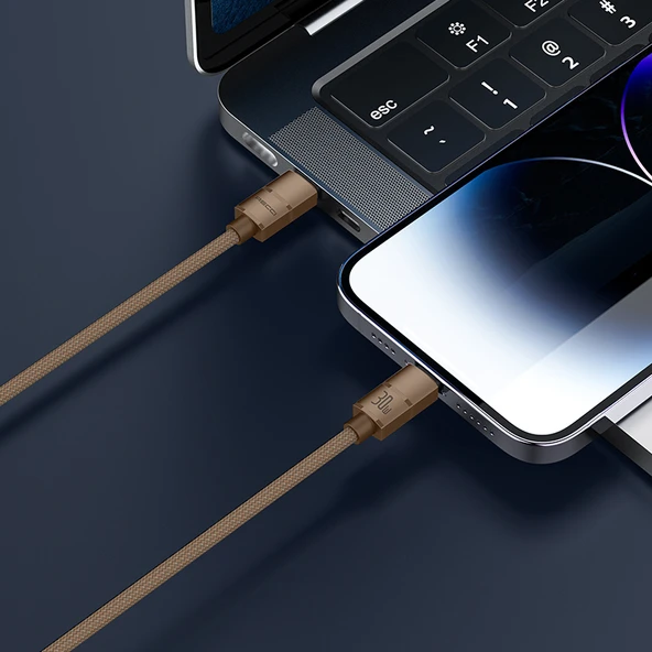 Recci RS08CL Warrior Serisi Type-C to Lightning 30W Hızlı Şarj Özellikli Data ve Şarj Kablosu 1.2M - 2